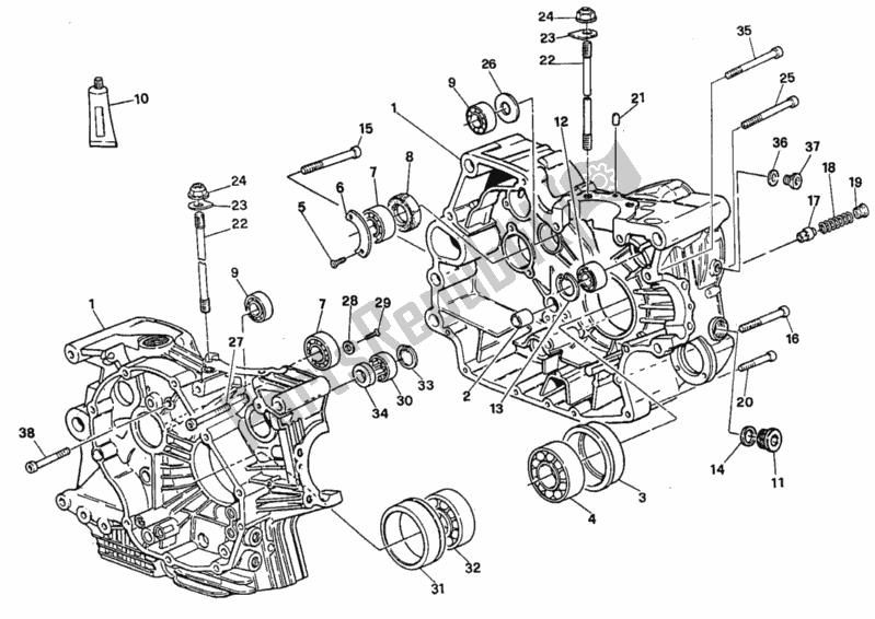 Todas as partes de Bloco Do Motor do Ducati Superbike 916 SPS 1997
